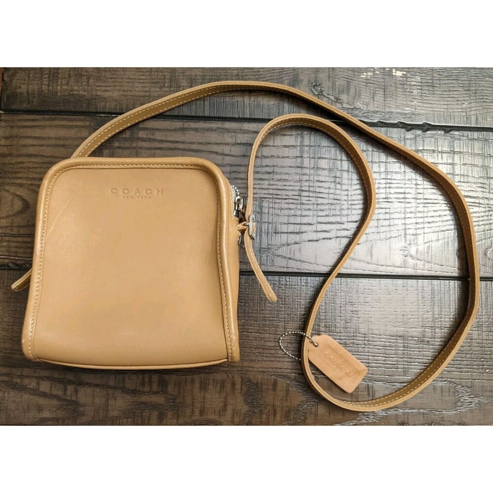COACH Vintage Bellini Small Mini Tan Camel Luxury Leather Crossbody Purse 9139